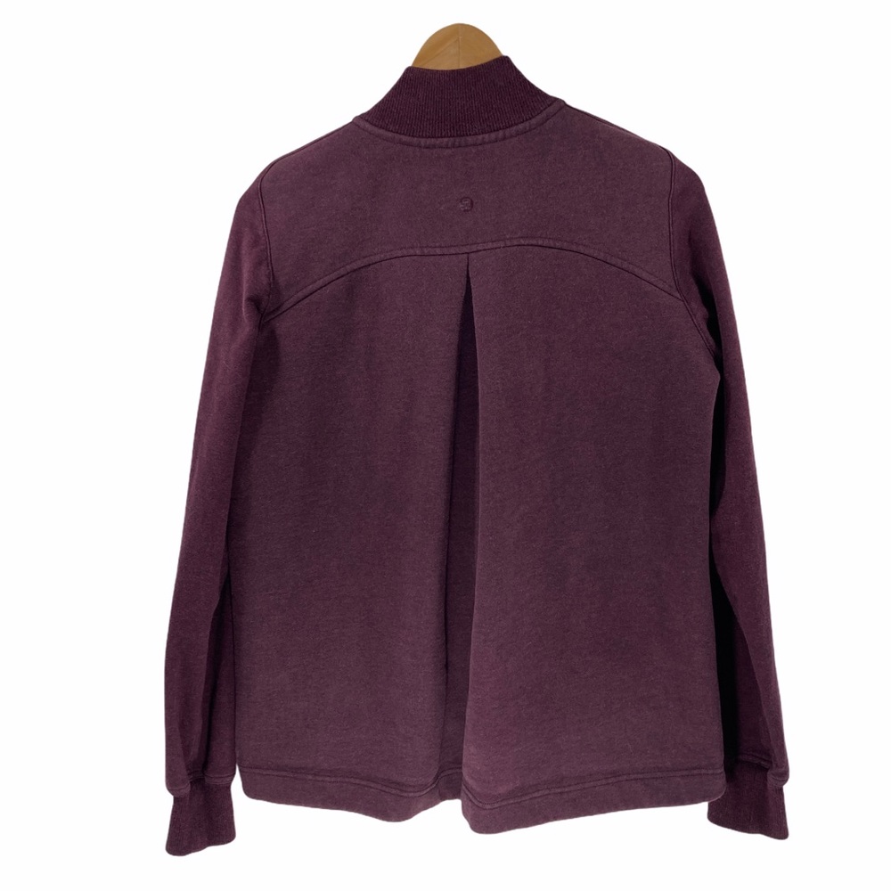 Lululemon Pleat To Street Bomber Jacket Burgundy 4 Coat Sweatshirt Full Zip - Picture 9 of 16